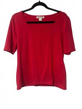 August Silk red short sleeve 100% silk top